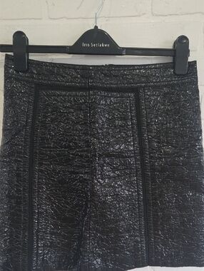 Adolfo Dominguez Black Textured Mini Skirt
